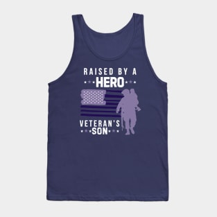 Purple up for military children - Raised by a hero veteran's son Tank Top